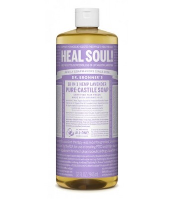 Dr Bronner's LAVENDER Pure-Castile Liquid Soap 32 oz